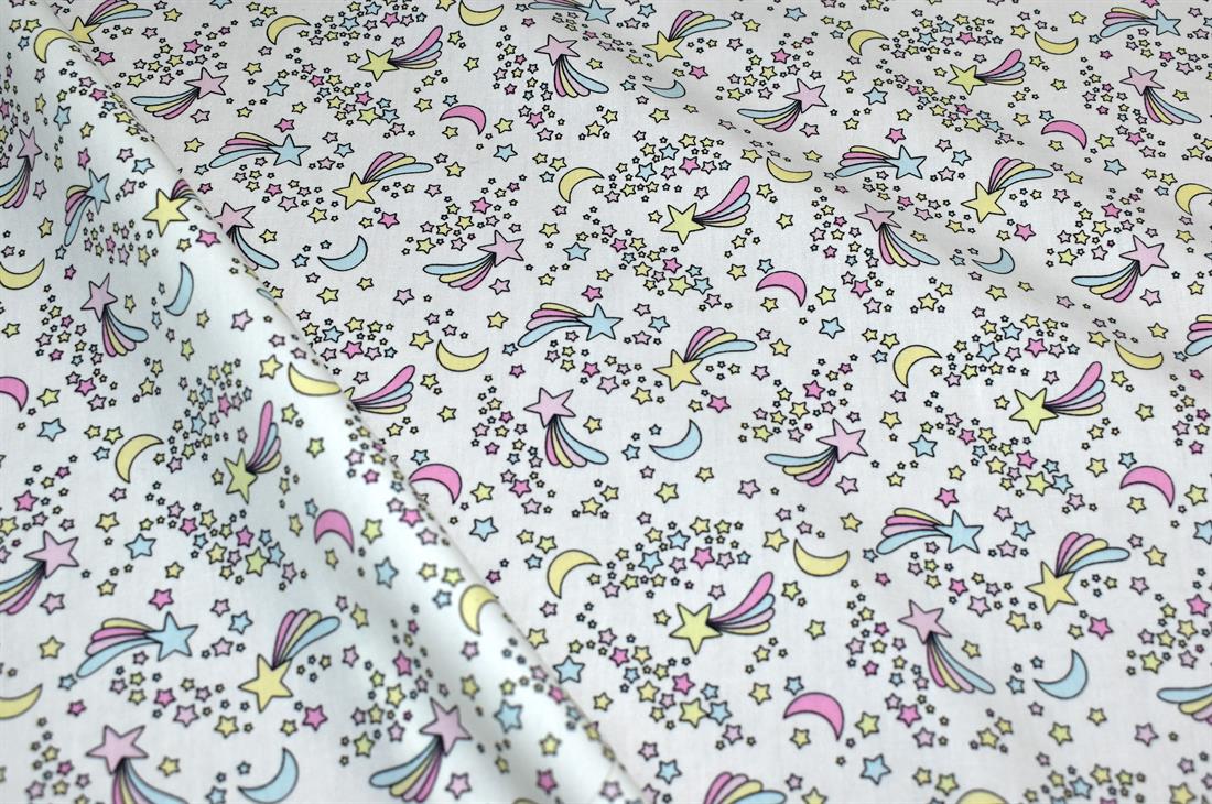 White Printed 100% Cotton Poplin Fabric