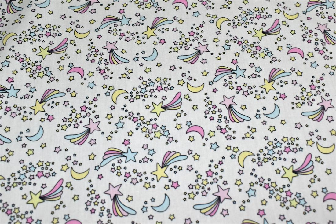 White Printed 100% Cotton Poplin Fabric