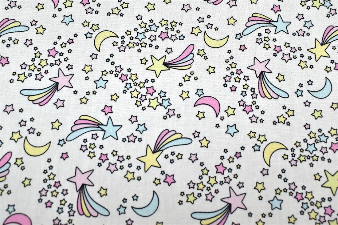 White Printed 100% Cotton Poplin Fabric