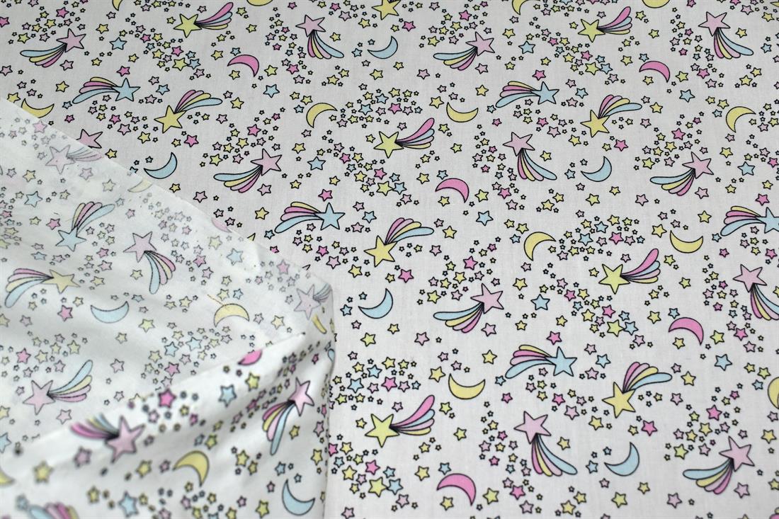 White Printed 100% Cotton Poplin Fabric