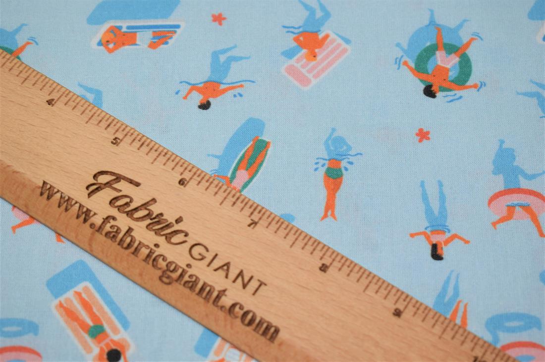 Light Blue Swimming Print