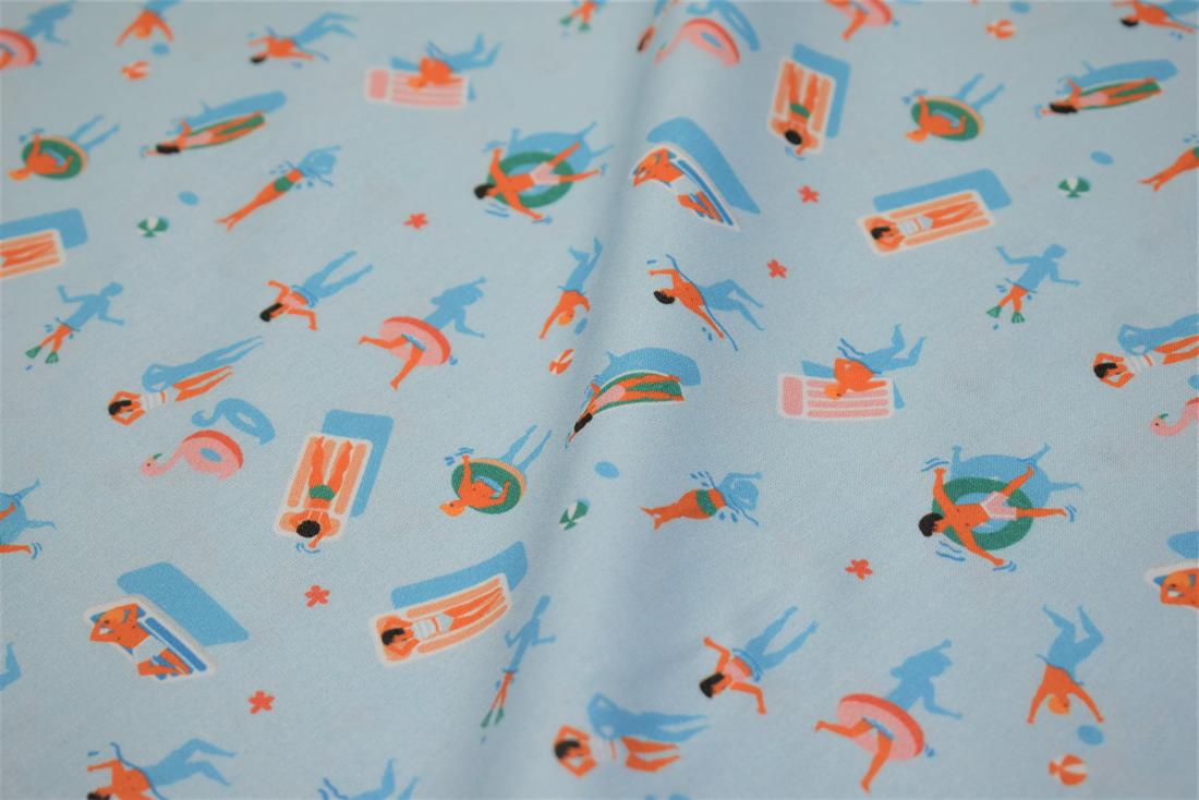 Light Blue Swimming Print