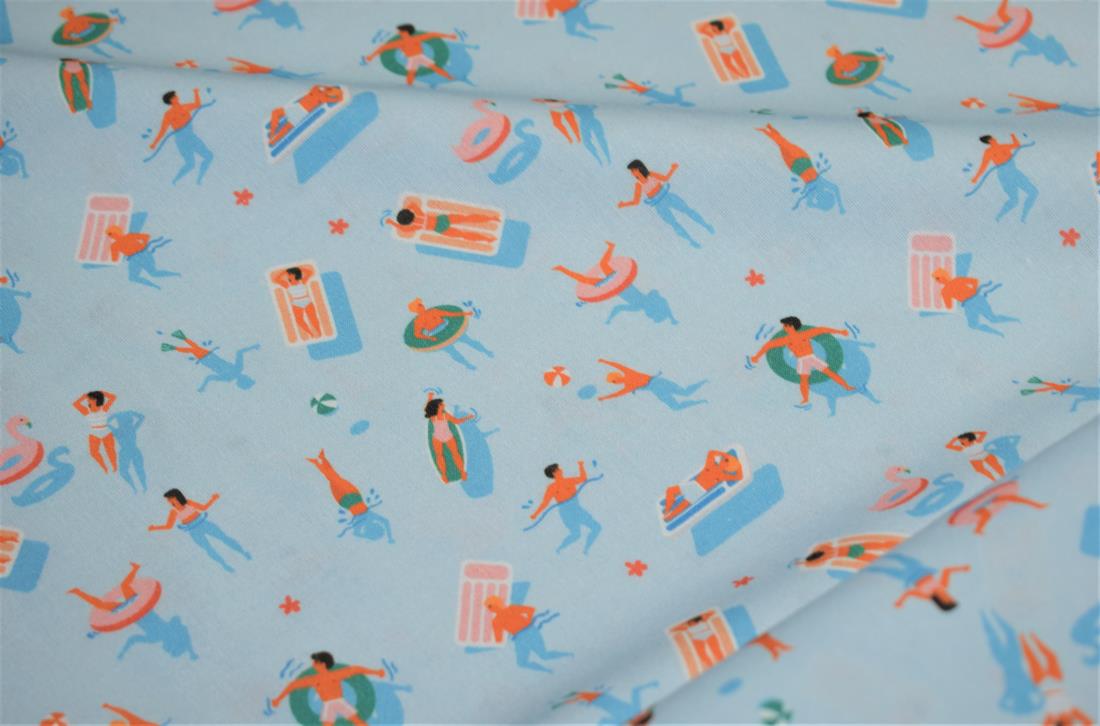 Light Blue Swimming Print