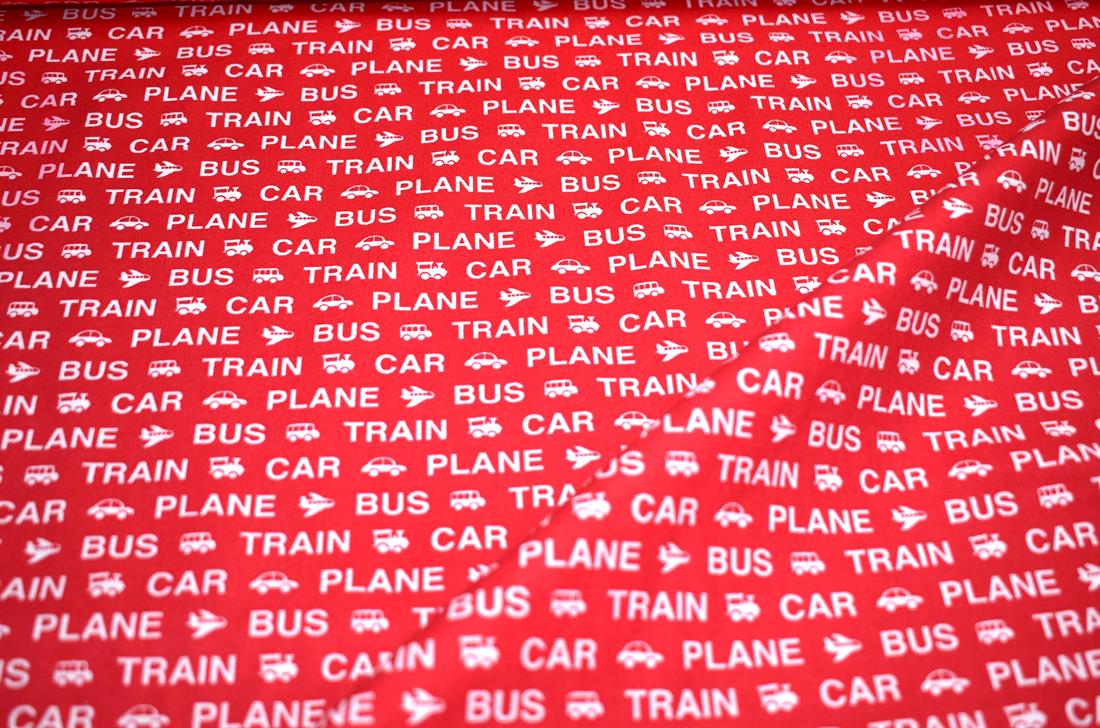 Red Printed 100% Cotton Poplin Fabric