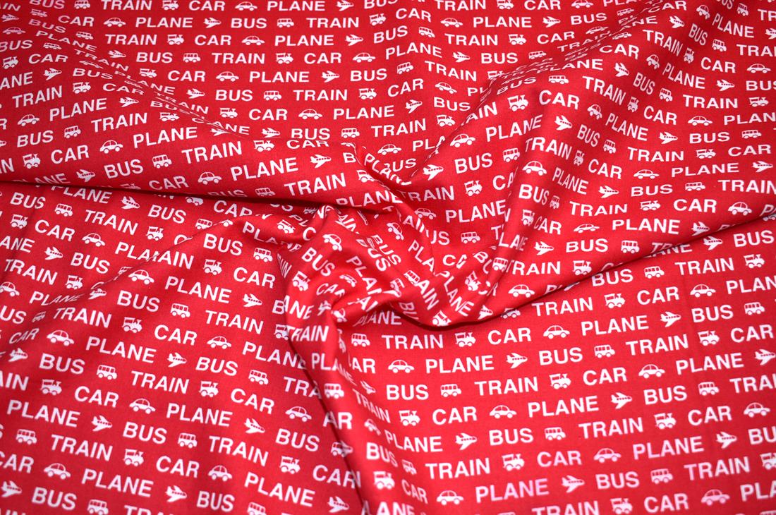 Red Printed 100% Cotton Poplin Fabric