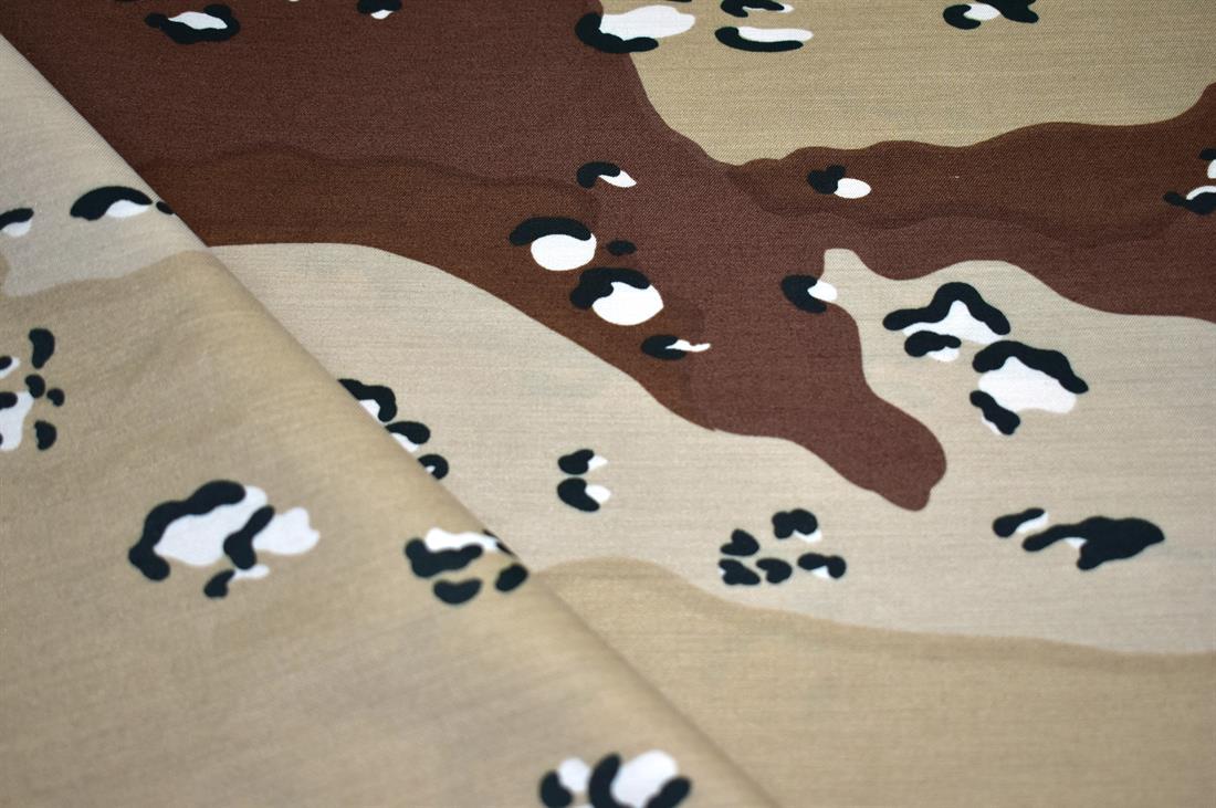 Beige & Brown Printed 100% Cotton Poplin Fabric