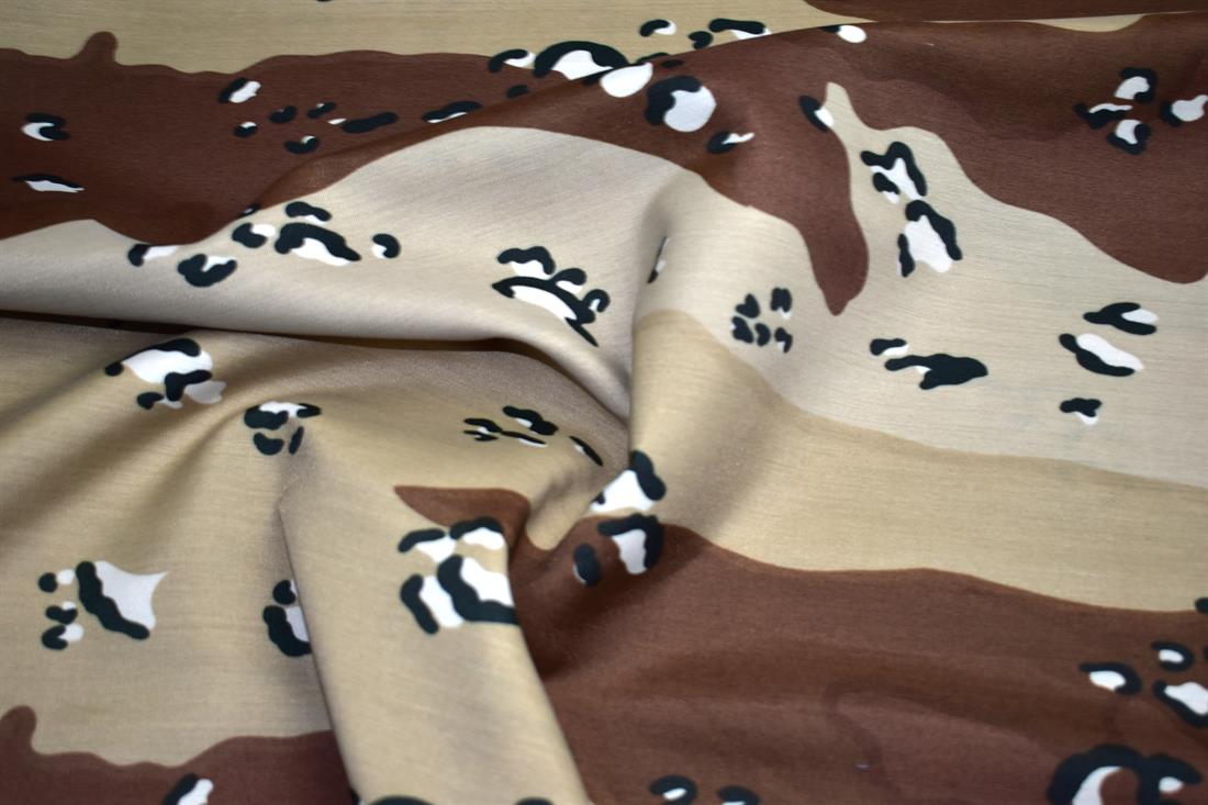Beige & Brown Printed 100% Cotton Poplin Fabric