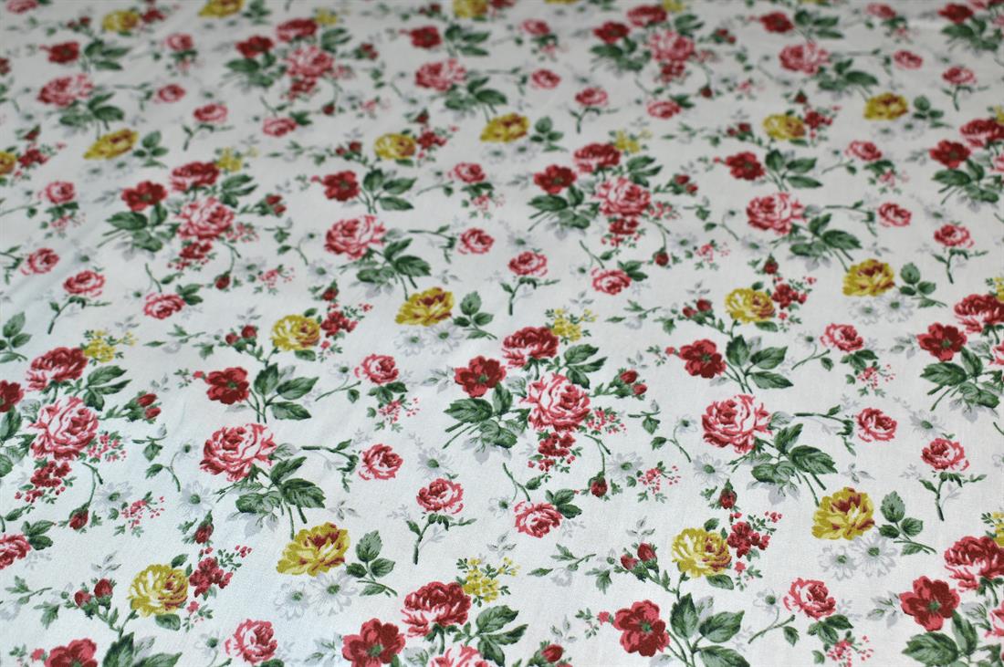 Mint Printed Floral 100% Cotton Poplin Fabric
