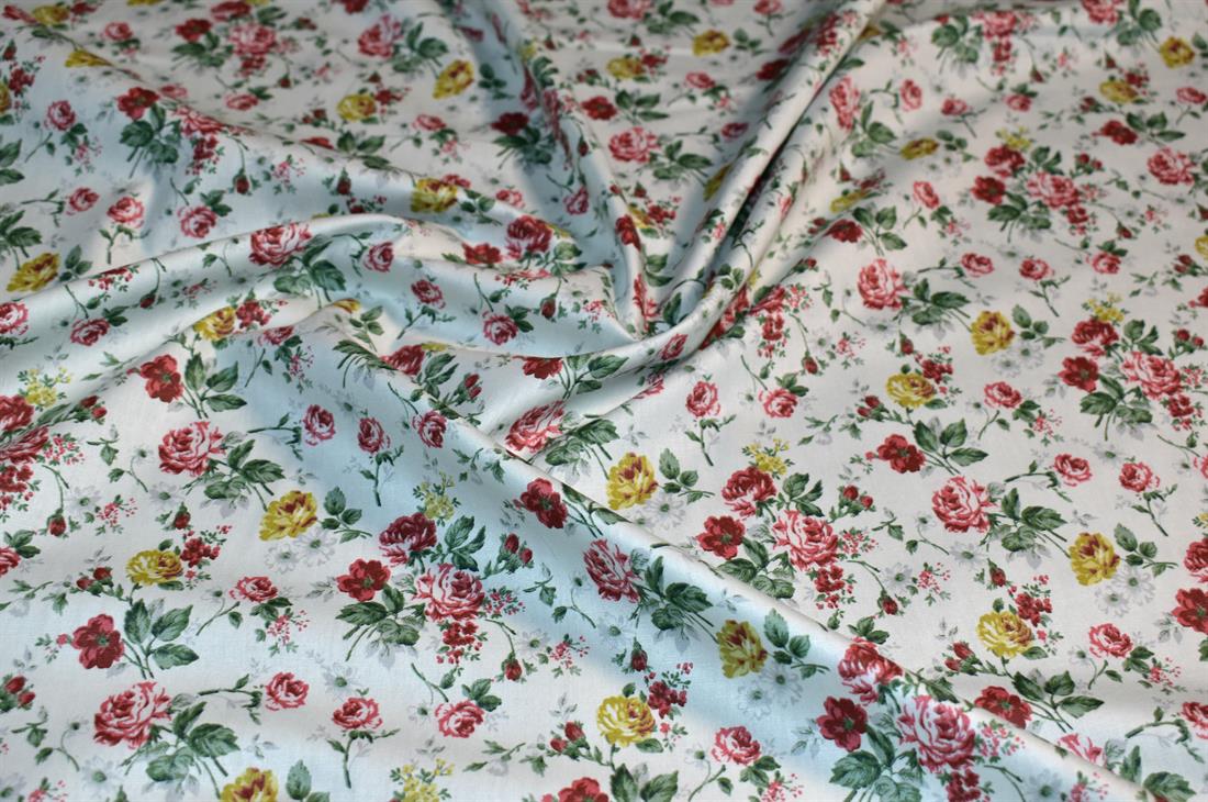 Mint Printed Floral 100% Cotton Poplin Fabric
