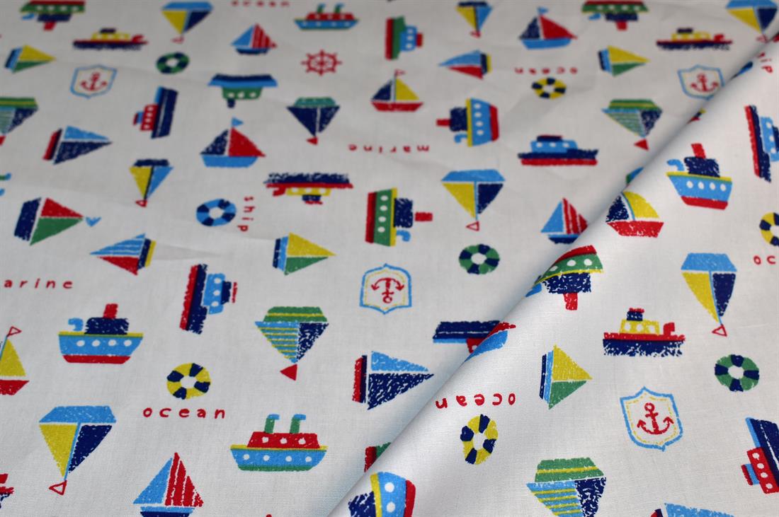 White Printed 100% Cotton Poplin Fabric