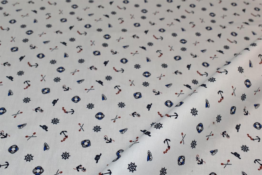 White Printed 100% Cotton Poplin Fabric
