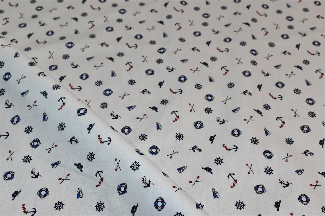 White Printed 100% Cotton Poplin Fabric