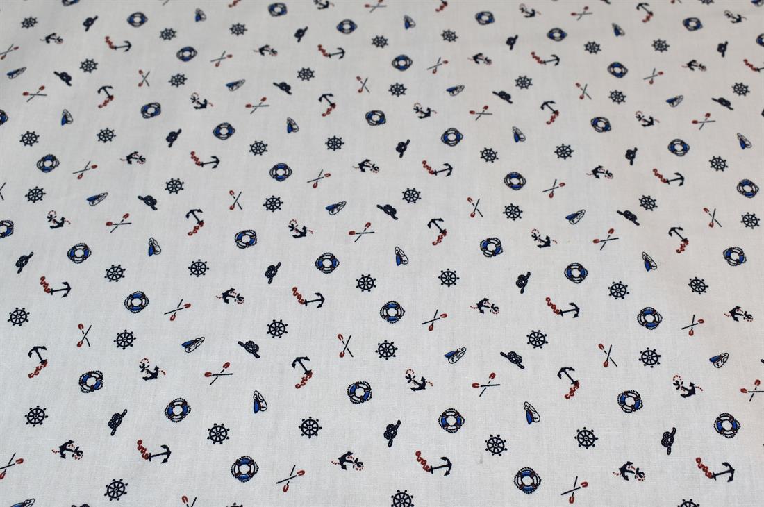 White Printed 100% Cotton Poplin Fabric