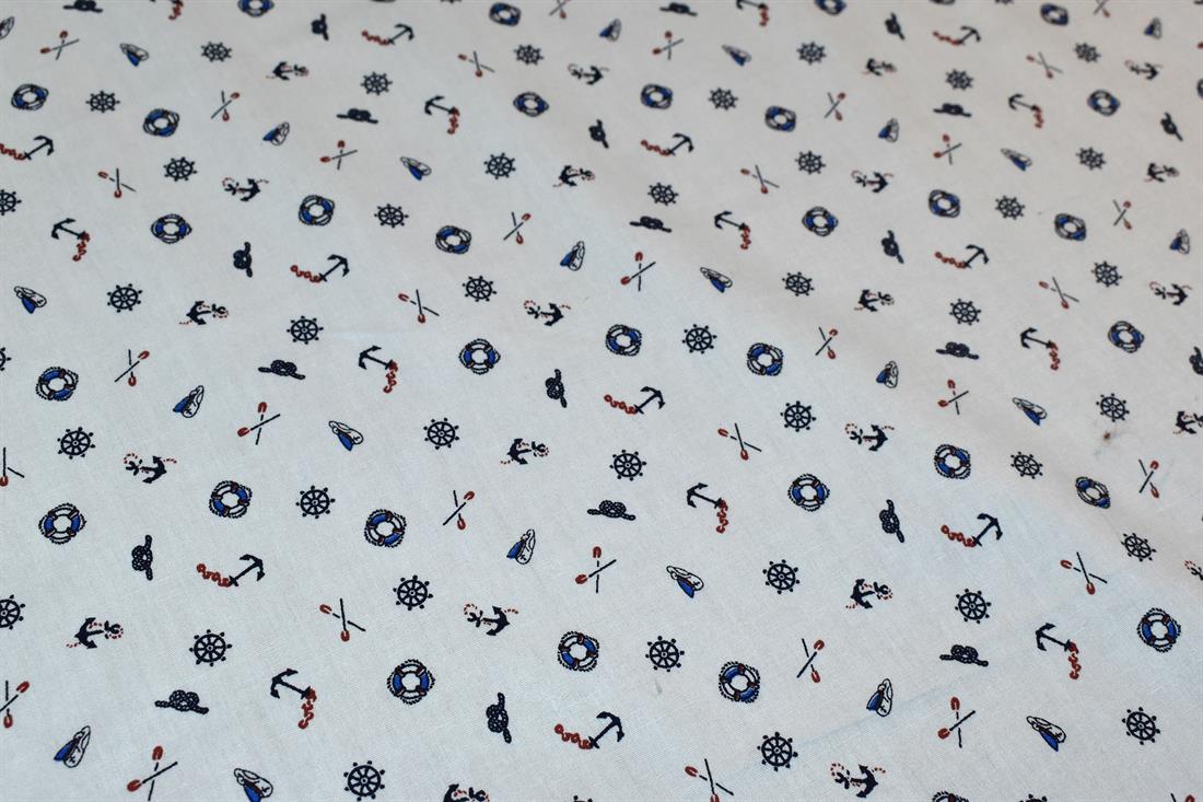 White Printed 100% Cotton Poplin Fabric