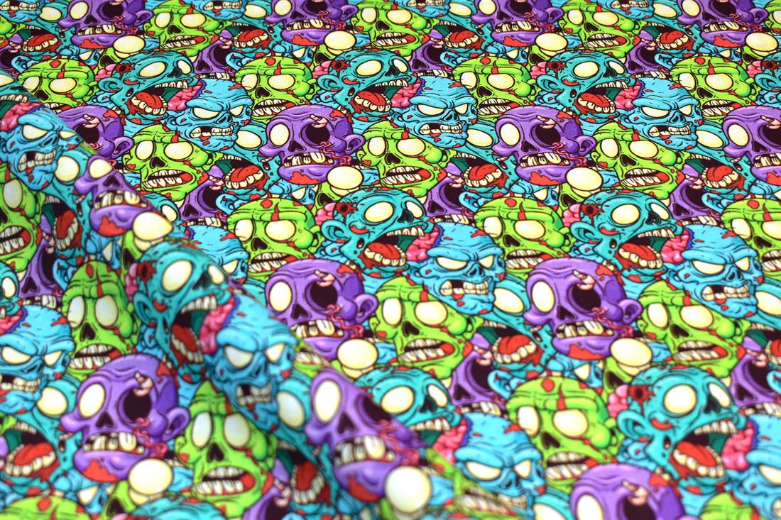 Blue Walking Dead - CC395 Halloween Fabric
