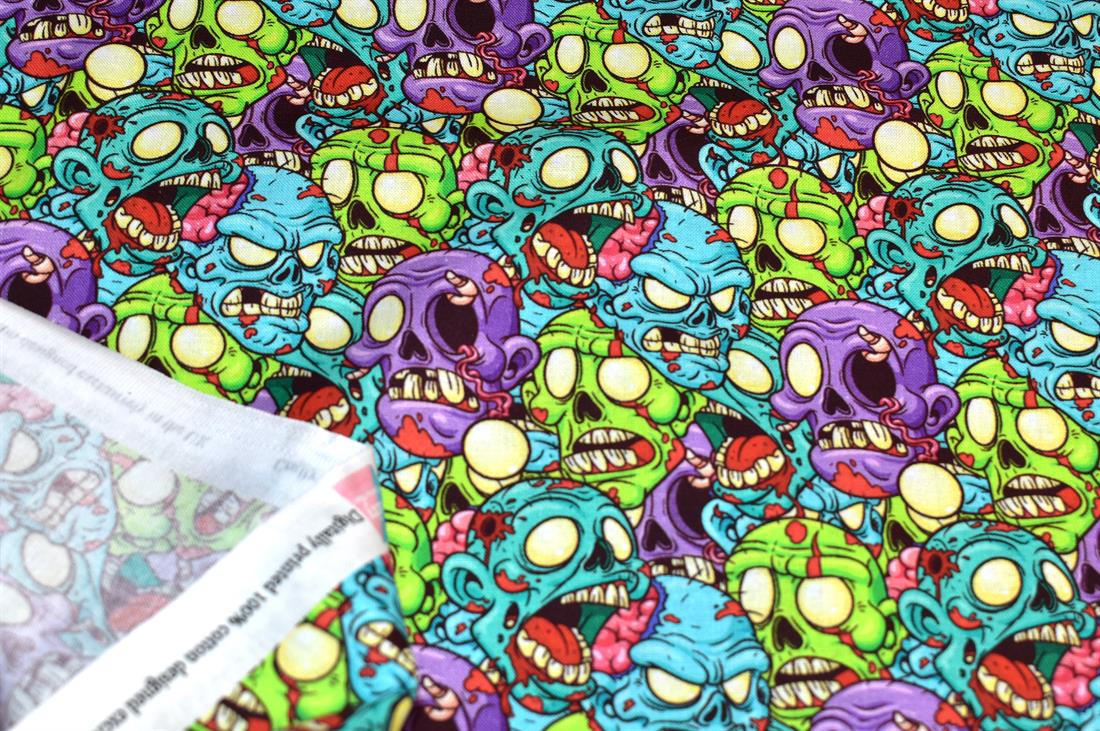 Blue Walking Dead - CC395 Halloween Fabric