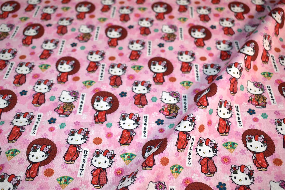 Pink Printed Little Johnny 100% Cotton Fabric