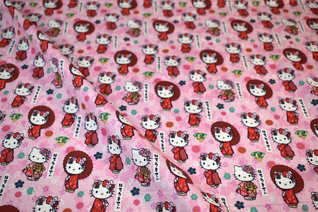 Pink Printed Little Johnny 100% Cotton Fabric