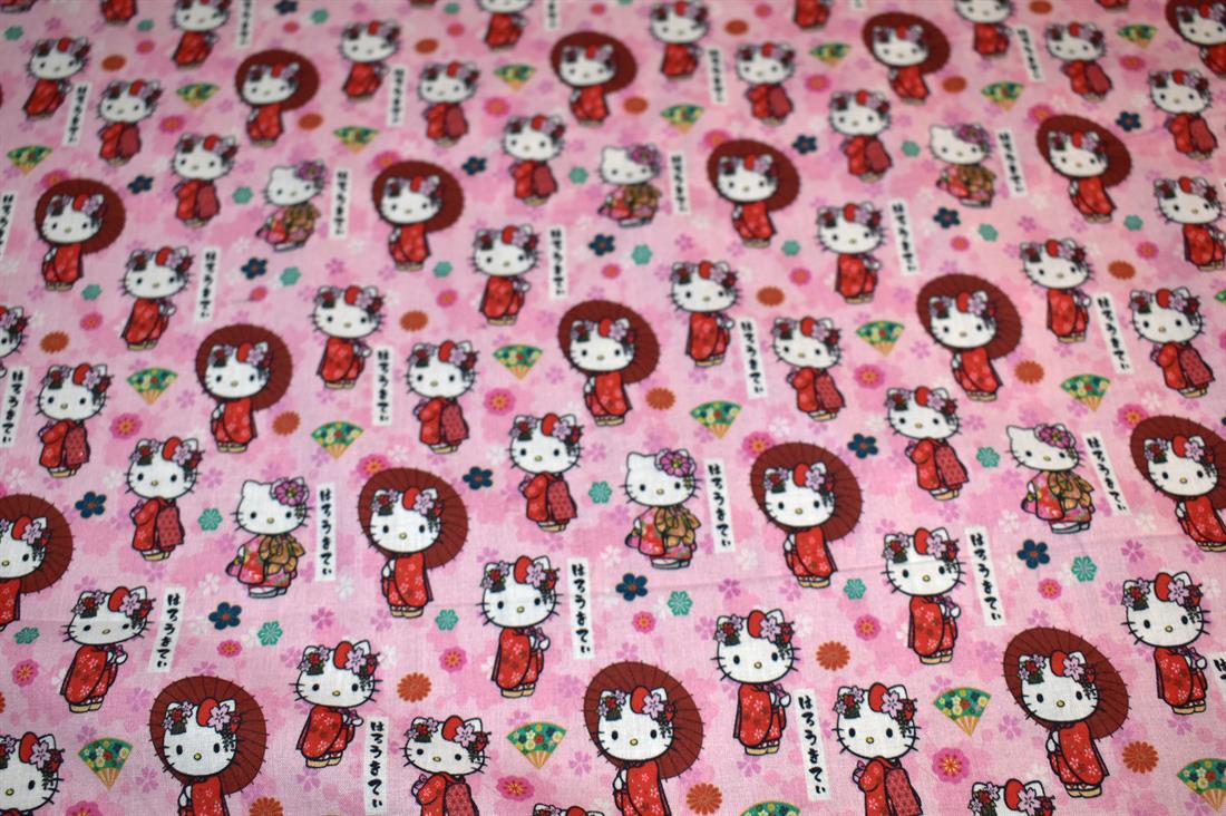 Pink Printed Little Johnny 100% Cotton Fabric