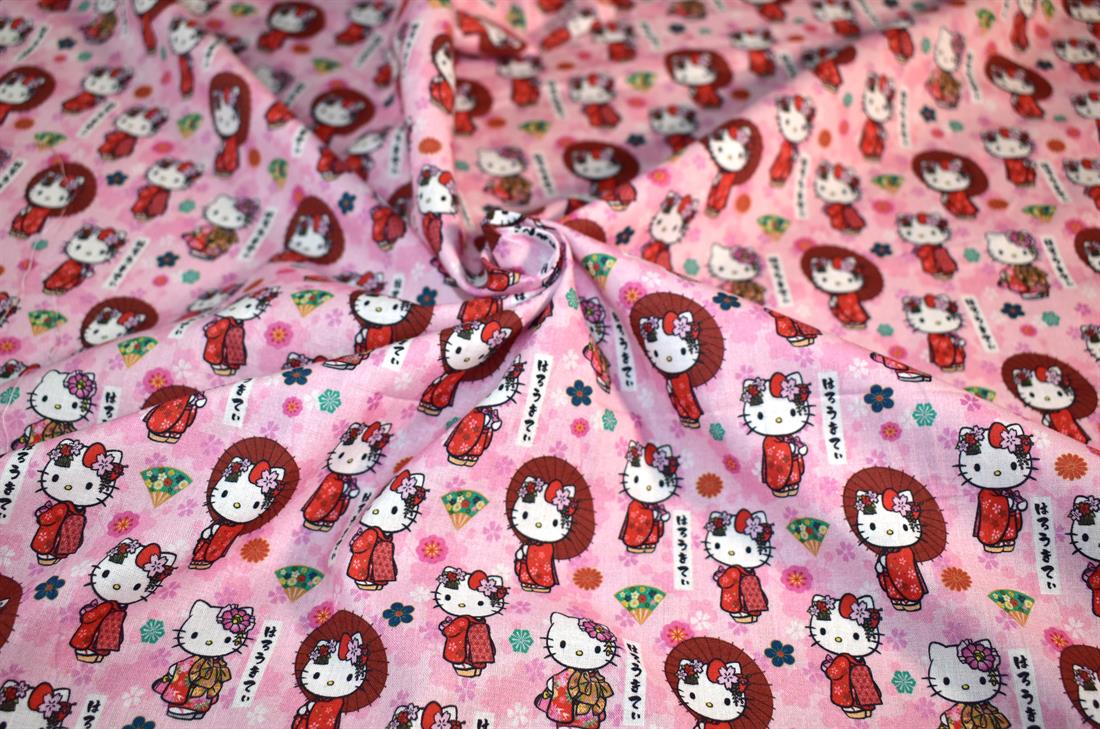 Pink Printed Little Johnny 100% Cotton Fabric