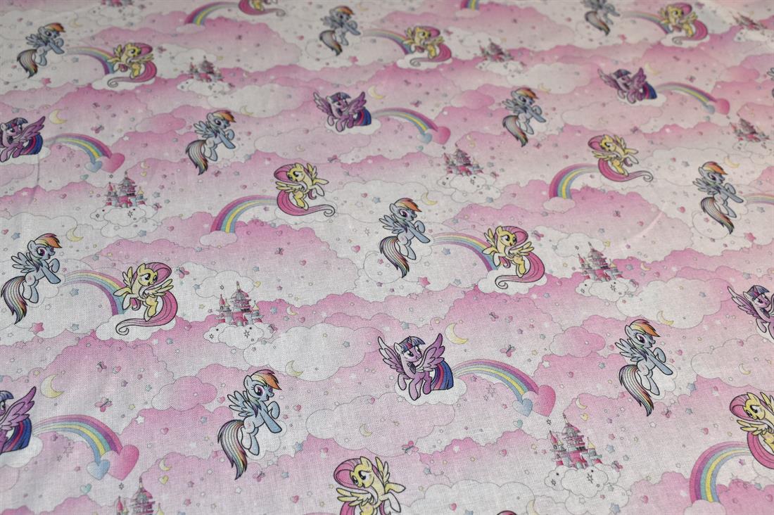 Pink Printed Little Johnny 100% Cotton Fabric