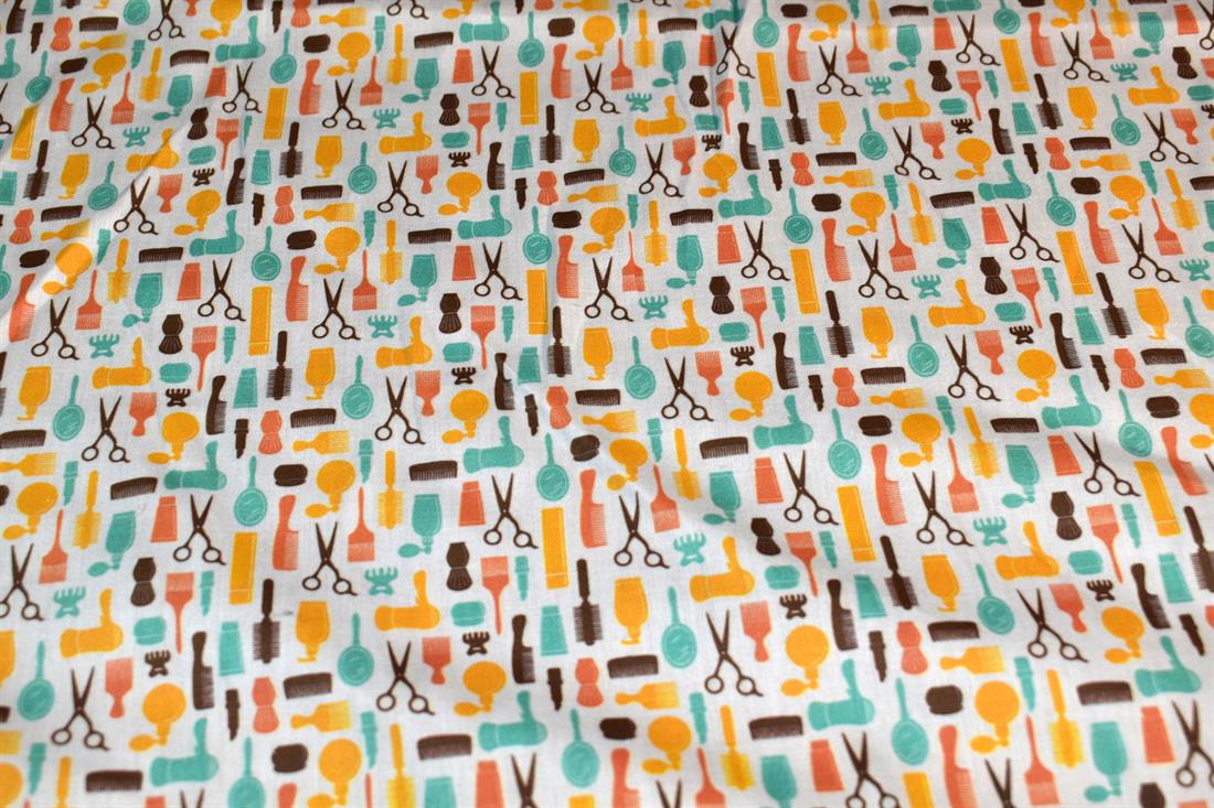 White & Yellow Printed 100% Cotton Fabric