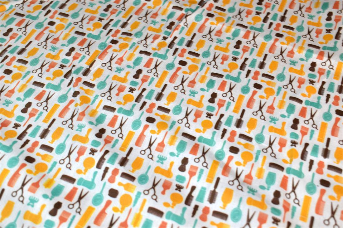 White & Yellow Printed 100% Cotton Fabric
