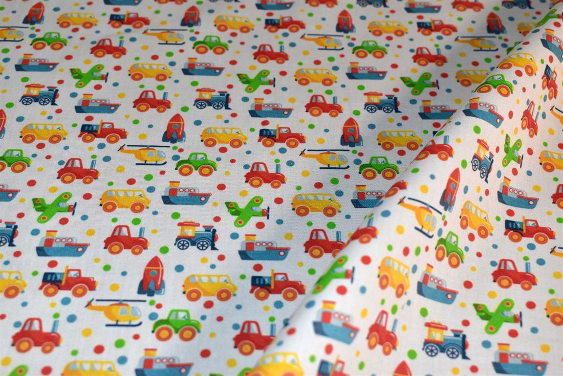 White Printed 100% Cotton Fabric Material