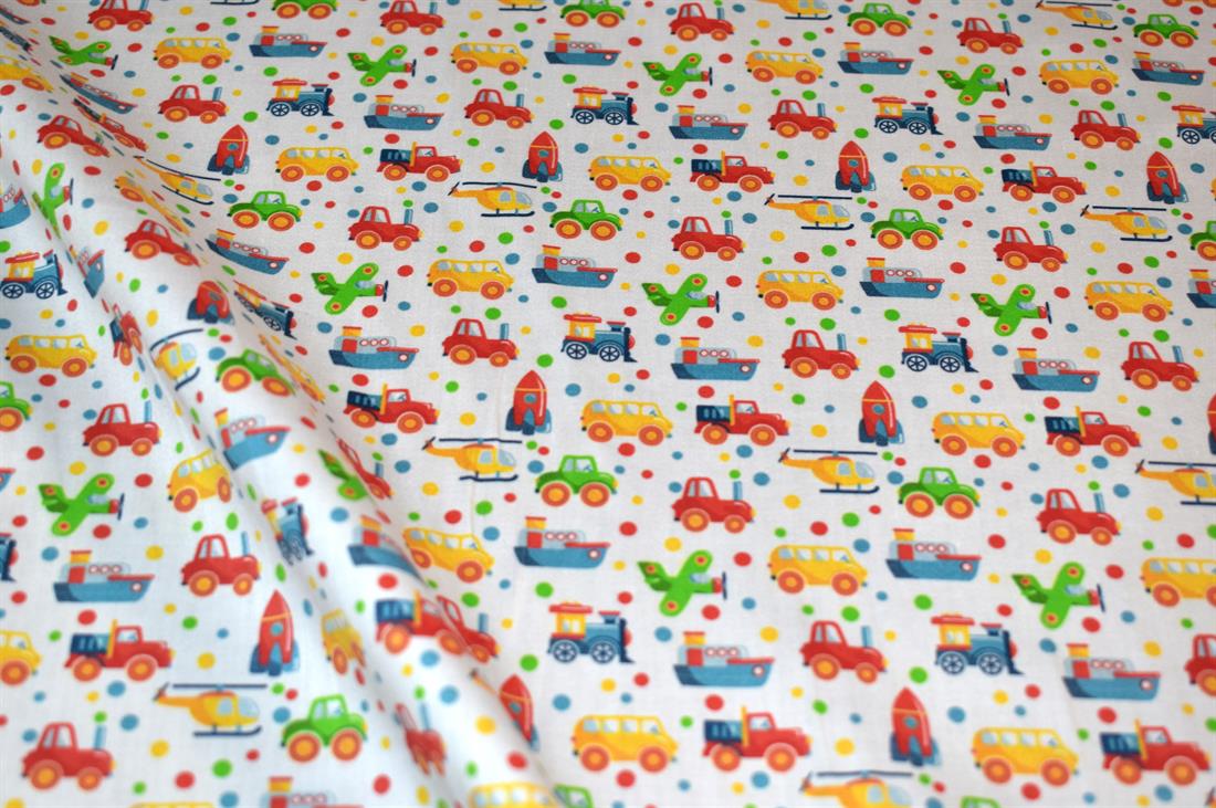 White Printed 100% Cotton Fabric Material