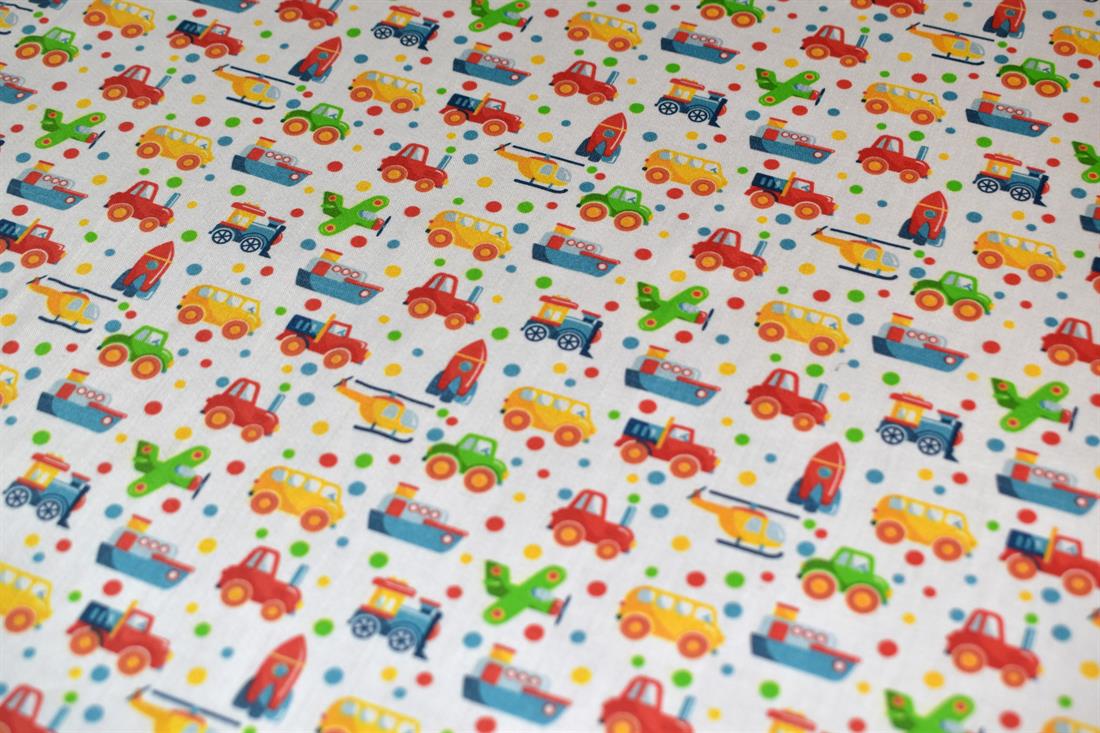White Printed 100% Cotton Fabric Material