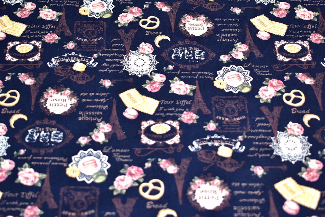 Navy Printed 100% Cotton Fabric