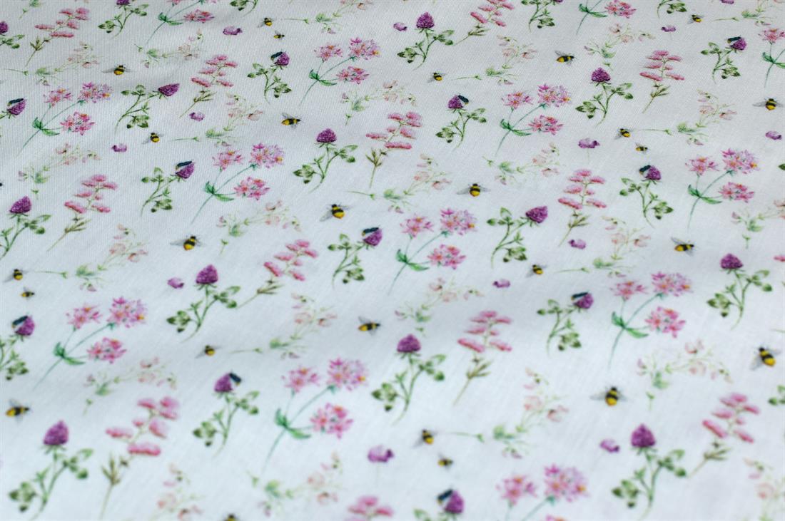 White Little Johnny Printed 100% Cotton Fabric