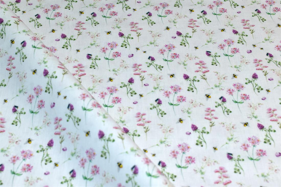 White Little Johnny Printed 100% Cotton Fabric