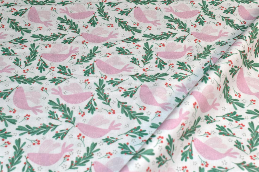 White Little Johnny Printed 100% Cotton Fabric