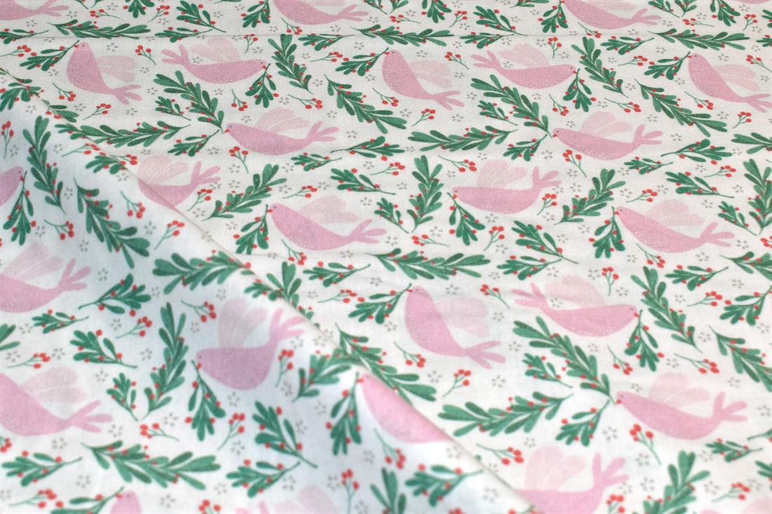 White Little Johnny Printed 100% Cotton Fabric