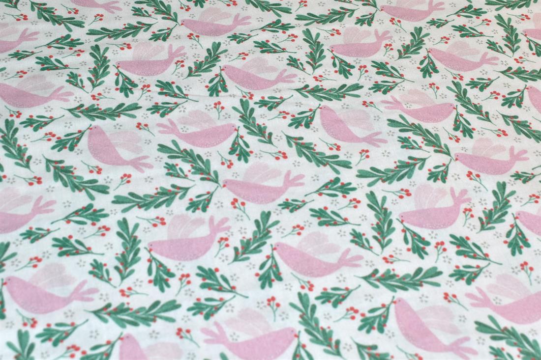 White Little Johnny Printed 100% Cotton Fabric