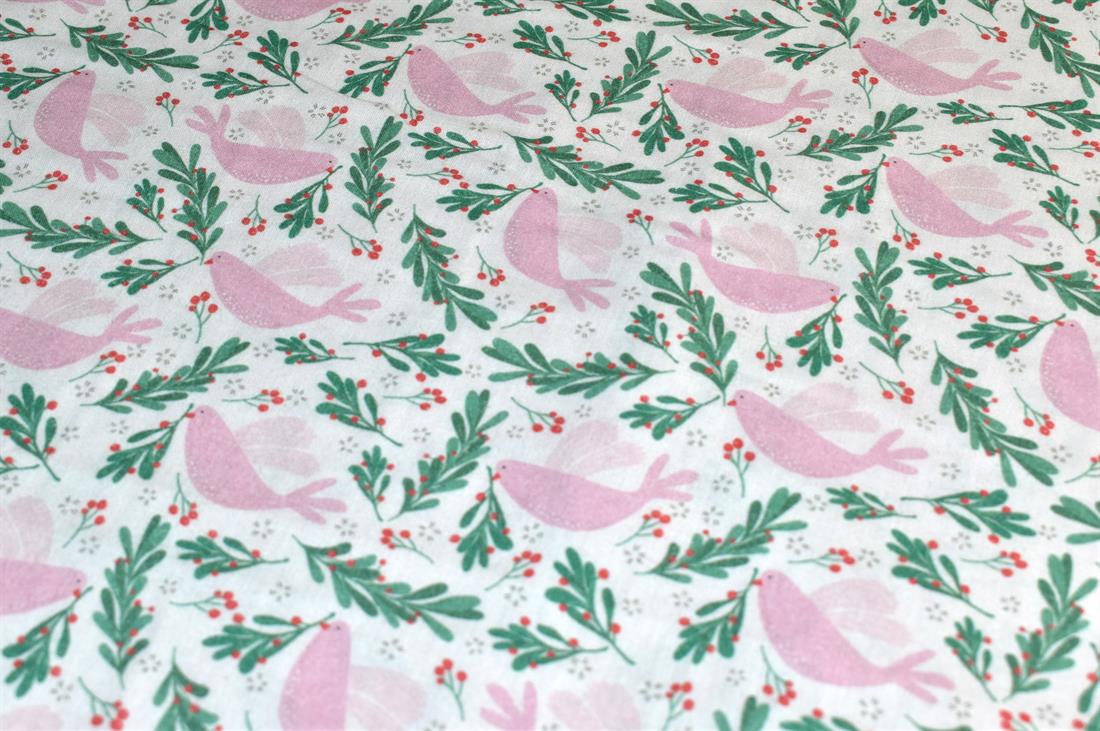 White Little Johnny Printed 100% Cotton Fabric