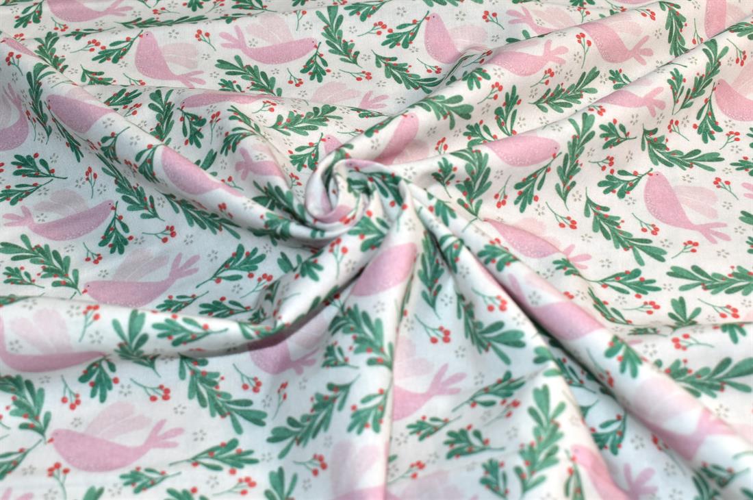 White Little Johnny Printed 100% Cotton Fabric