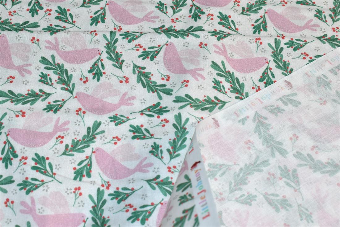 White Little Johnny Printed 100% Cotton Fabric