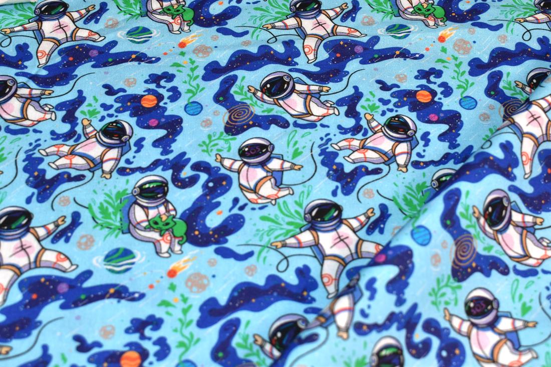 Blue Little Johnny Printed 100% Cotton Fabric