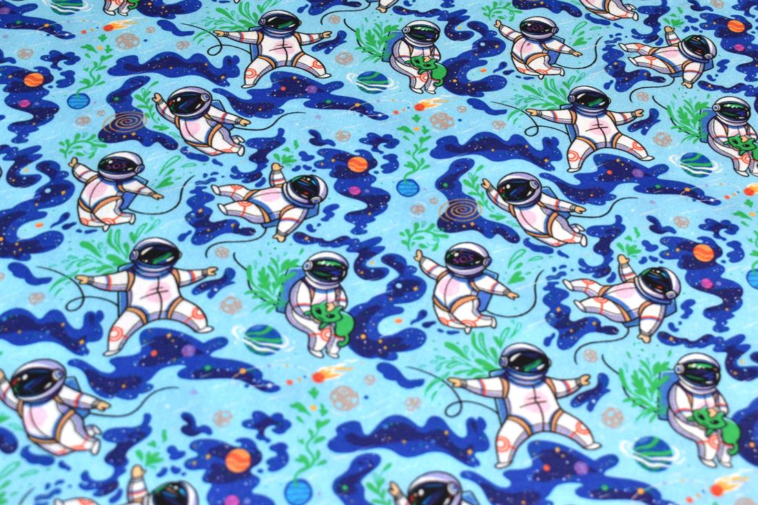 Blue Little Johnny Printed 100% Cotton Fabric