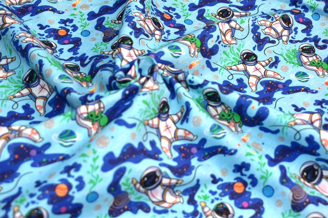 Blue Little Johnny Printed 100% Cotton Fabric