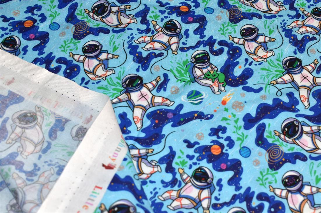 Blue Little Johnny Printed 100% Cotton Fabric