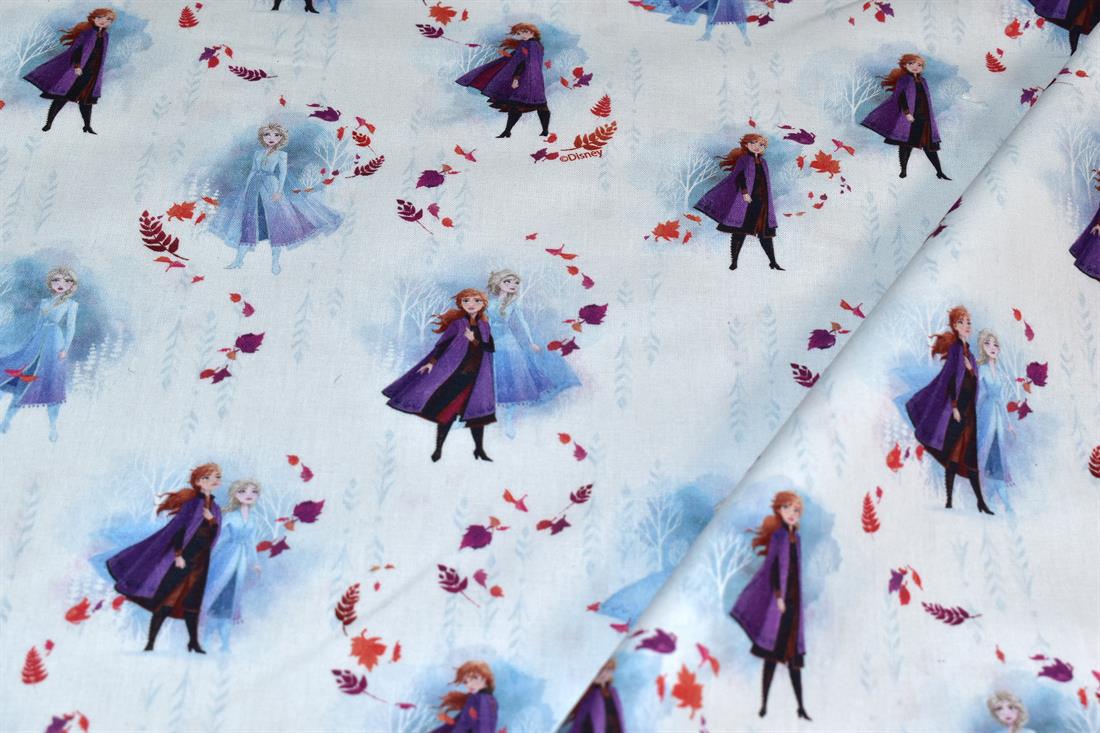 White & Blue Little Johnny Printed 100% Cotton Fabric