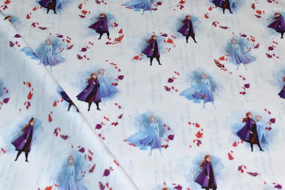 White & Blue Little Johnny Printed 100% Cotton Fabric