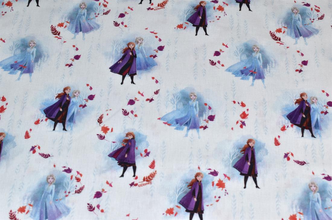White & Blue Little Johnny Printed 100% Cotton Fabric