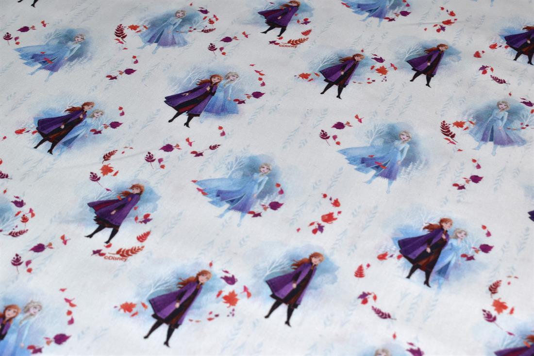 White & Blue Little Johnny Printed 100% Cotton Fabric