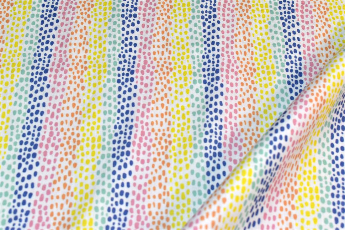 Little Johnny Rainbow Spots Printed 100% Cotton Fabric