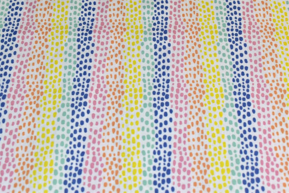 Little Johnny Rainbow Spots Printed 100% Cotton Fabric
