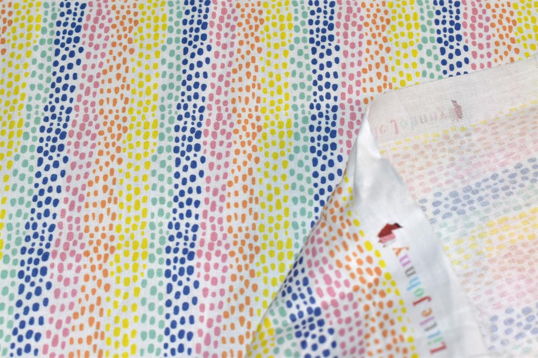 Little Johnny Rainbow Spots Printed 100% Cotton Fabric